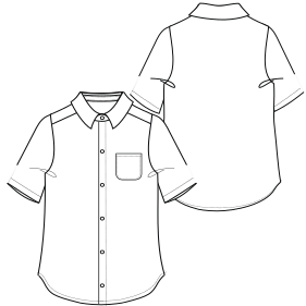 Moldes de confeccion para UNIFORMES Camisas Camisa SR 6828